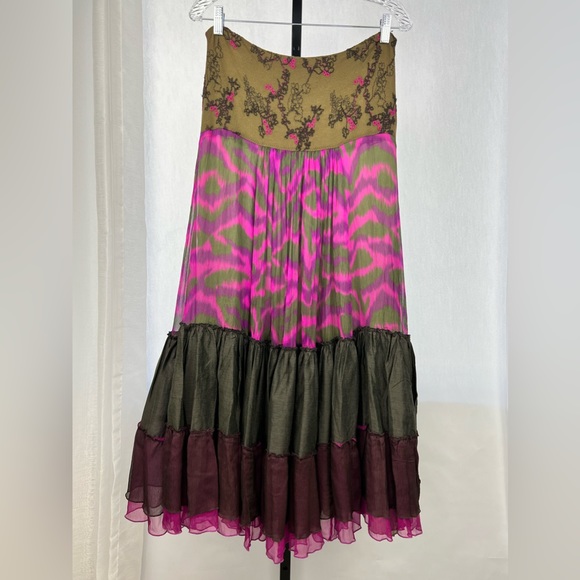 Nathalie Garcon Dresses & Skirts - Vintage Nathalie Garcon Made in France Boho Tiered Ruffled Peasant Skirt